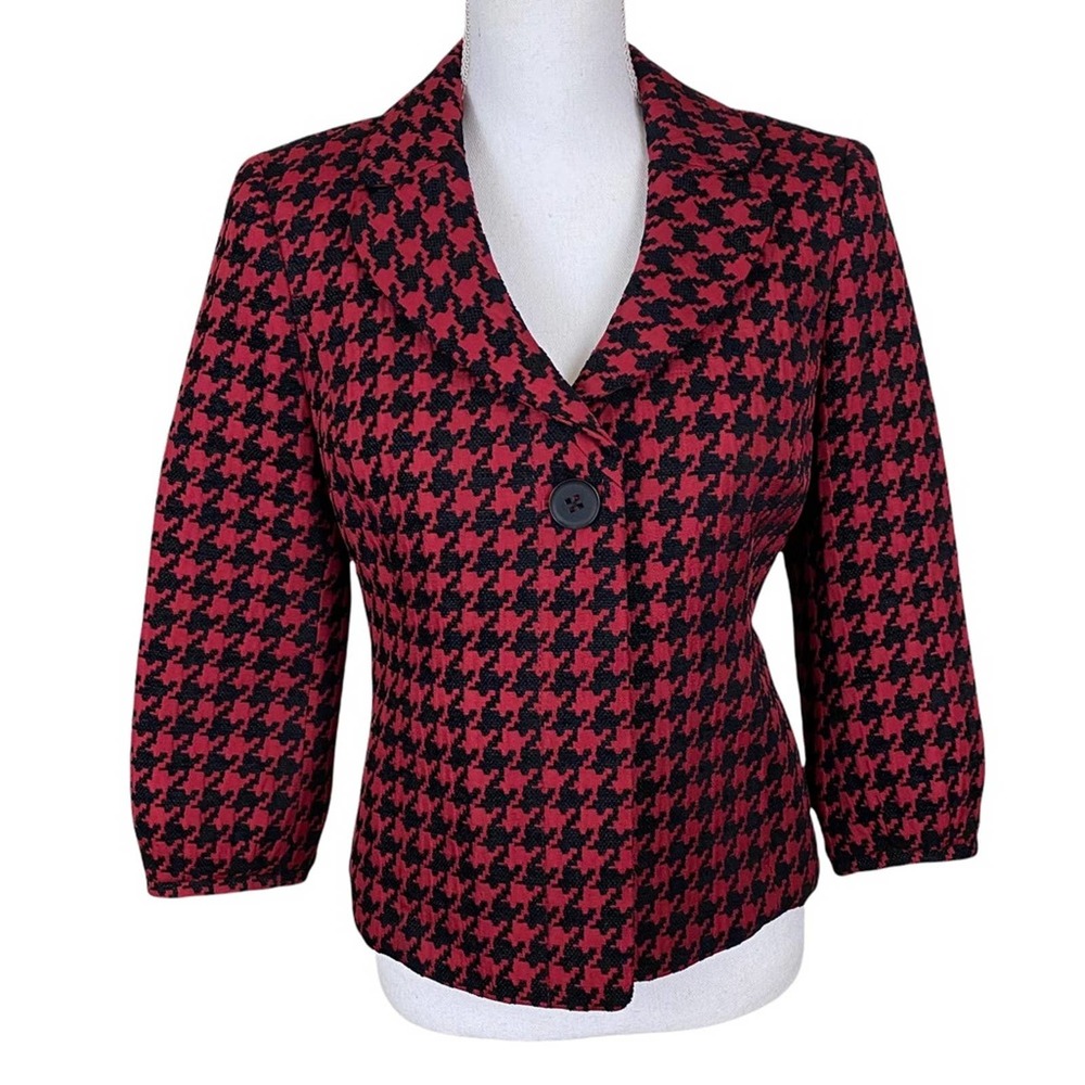 Semantiks Houndstooth Print 3-Button Blazer Size 6